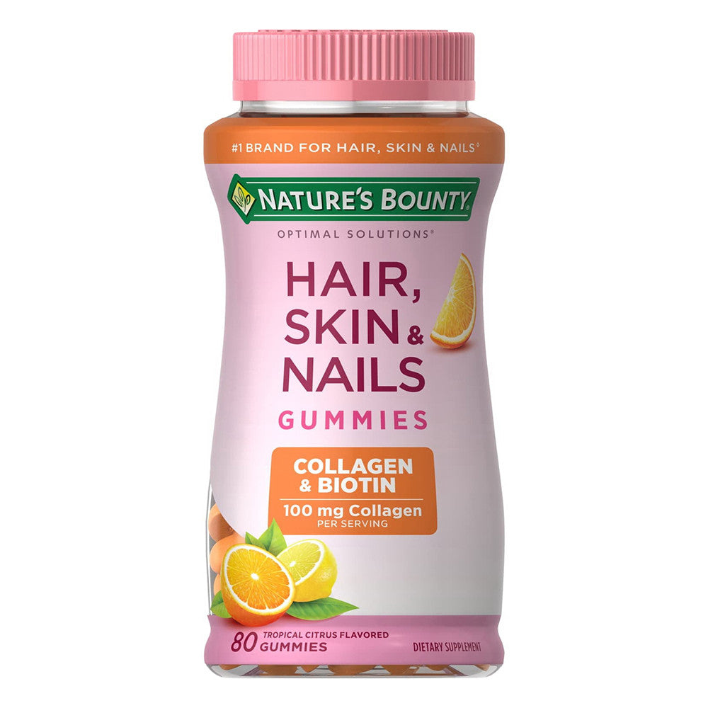 Natures Bounty Optimal Solutions Hair, Skin and Nails Gummies, 80 Ea